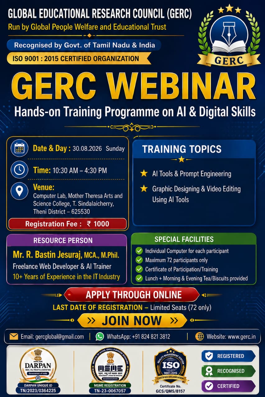 GERC Academy AI & Digital Skills Webinar Poster
