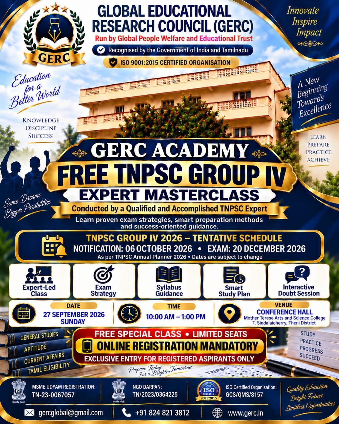 TNPSC Group IV free master class poster